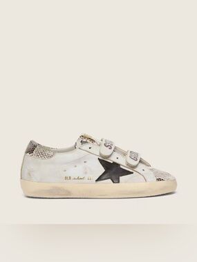 Golden Goose Women’s Old School Sneakers with Navy Rhinestone Star 38